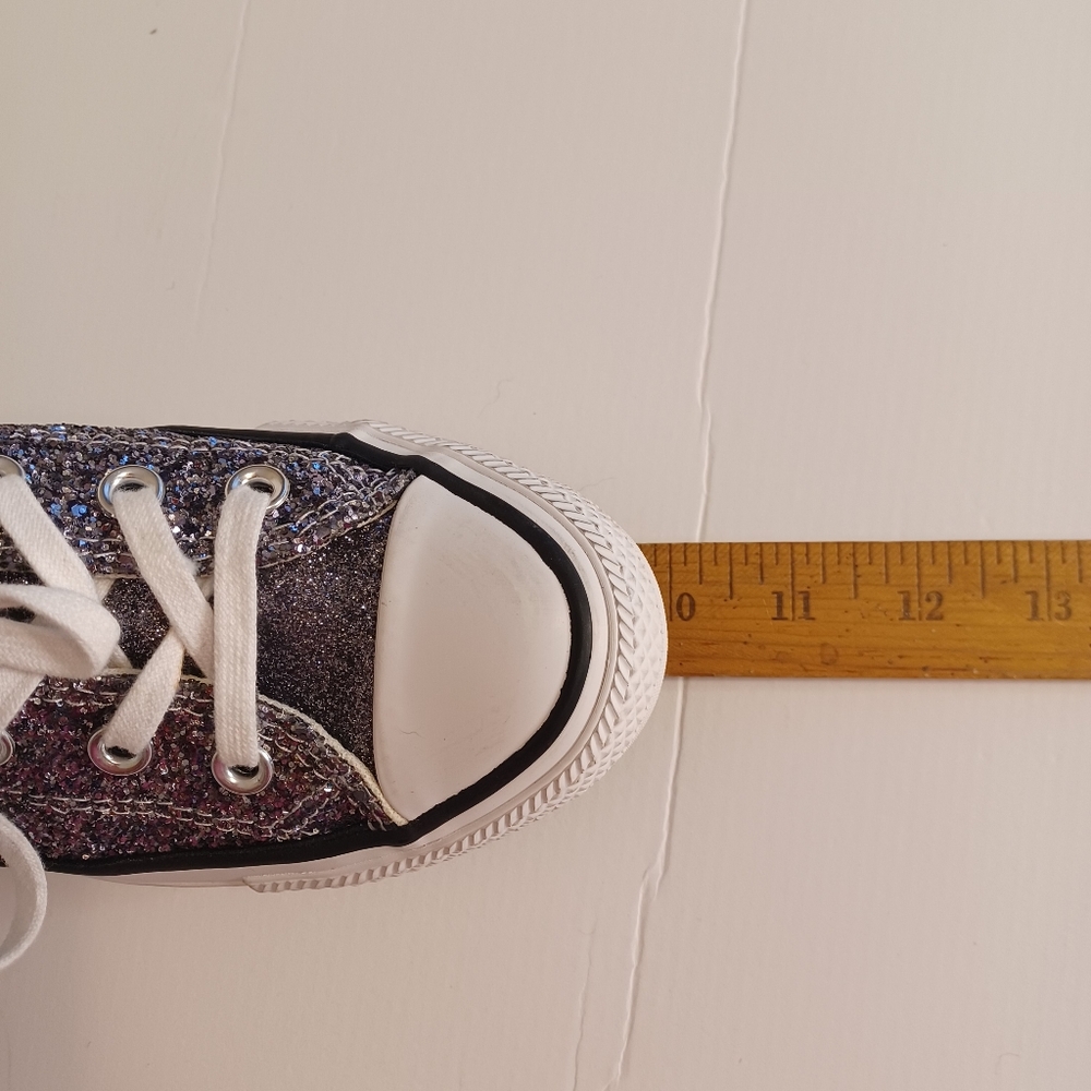 Converse All Star Chuck Taylor Black Glitter Low Top Sneakers Women's 6 Like New - Picture 9 of 13